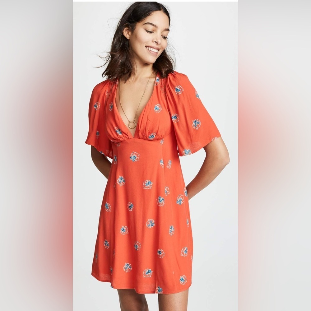 Free People Mockingbird Open Back Mini Dress